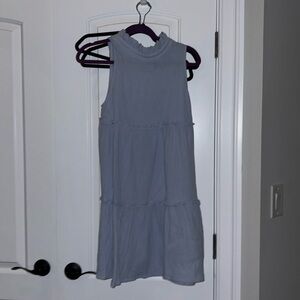 Tuckernuck Pomander Place Morgan Light Weight Cotton Tiered Mini Dress in Blue